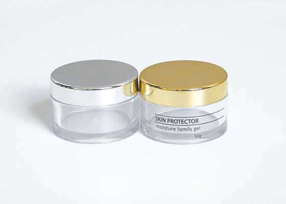 Clear Cylinder Round Kosmetik Jar Food Grade PETG Cap Coating Menyelesaikan