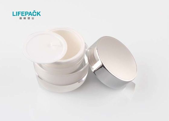 Oval Berbentuk Plastik Kosmetik Container Ukuran 49mmx45mmx38mm Dengan Acrylic Cap