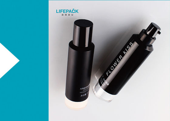 Botol Kosmetik Pumpless Ringan Botol Mate Finish Dengan Bagian Bawah Akrilik