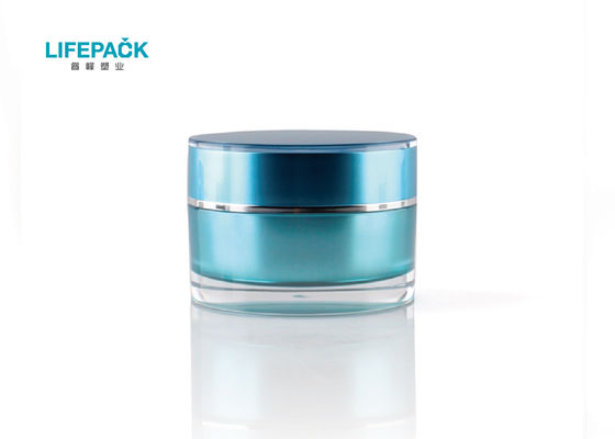 50ml Blue Jars Kosmetik Mewah Untuk Kosmetik ， Wadah Makeup Kosong Silinder