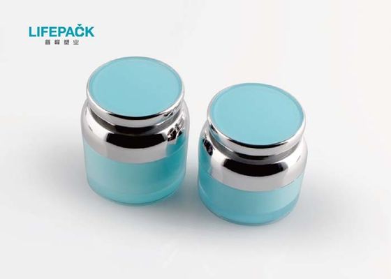 30ml Krim Wajah Bulat Guci Kosmetik Dengan Lid Slim Leher Cap Warna Biru