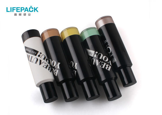 Black White Cylinder 35ml Botol Kosmetik Tanpa Air Untuk Foundation Cair
